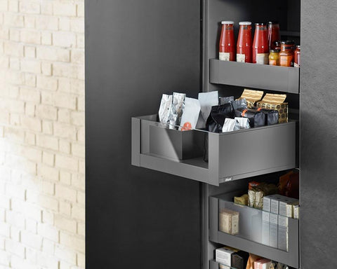 Blum LEGRABOX pure Front Inner Full Glass Design Element Size: 488mm. To suit 600mm cabinet ZE7W448G
