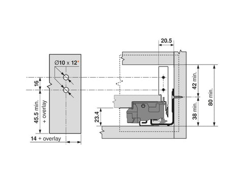 Blum LEGRABOX pure EXPANDO Front Fixing Bracket N Height ZF7N70E2