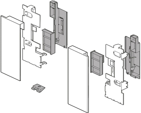 Blum LEGRABOX pure Front Fixing Component Glass Element ZI7.2CS0