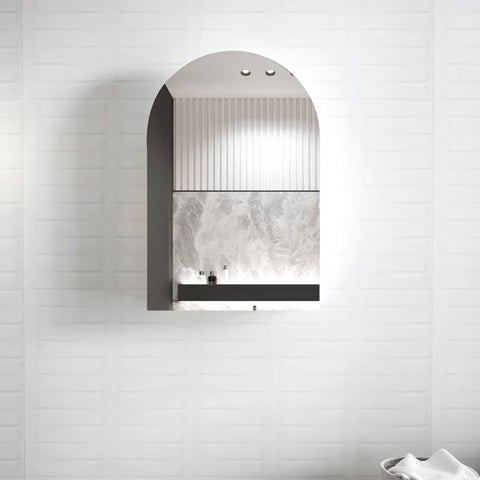 ARCHIE Shaving Cabinet 900mm Black Oak with Optional LED