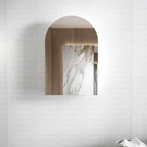 ARCHIE Shaving Cabinet 900mm Natural Oak with Optional LED