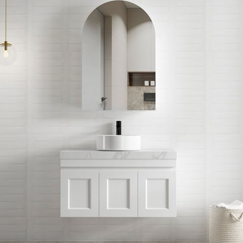 ARCHIE White Shaving Cabinet 900mm with Optional LED