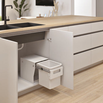 Waste Bin Hideaway Compact Floor Mount Handle-Pull Single 15L HCF115H
