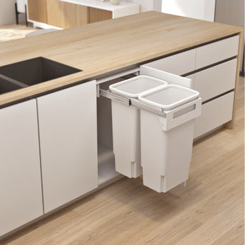 Hideaway Compact Soft-Close Waste Bin in white