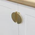 Half Moon Furniture Pull Handle Material Aluminium Colour/Finish Nickel-plated brushedBrass brushedBlack mattWhite matt Hole centre 64 mm Note Please order screws separately:022.35.225: 22mm Screws for use with all Häfele handles where panel thickness is