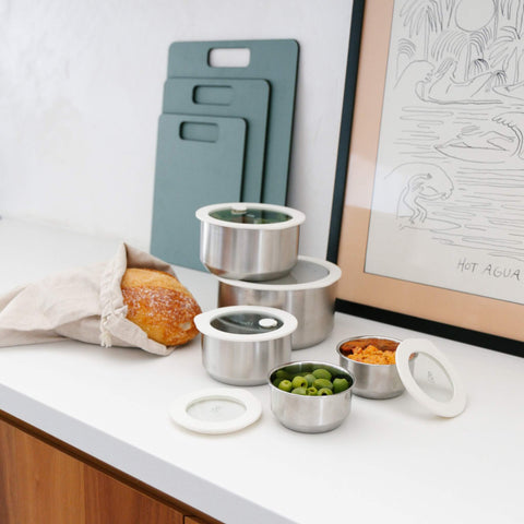 Stainless Steel and Glass Food Containers | Round Mixed 3pk