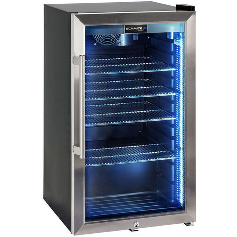 AAA Schmick Outdoor Triple Glazed Alfresco Bar Fridge With Led Strip Lights, Lock and LOW E Glass, indoor use also perfect! - Model HUS-SC88-SS