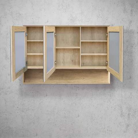 BYRON Mirror Shaving Cabinet 1200mm Natural Oak