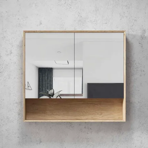 BYRON Mirror Shaving Cabinet 900mm Natural Oak
