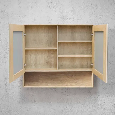 BYRON Mirror Shaving Cabinet 900mm Natural Oak