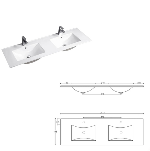 BOSTON Wall Hung Vanity 1500mm Light Grey-Clearance
