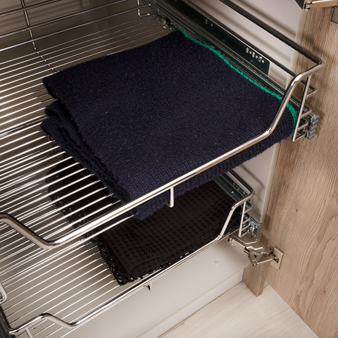 Pull Out Chrome Wire Basket | 145mm Height | 900mm Module