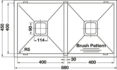 Häfele Squareline sink dimensions