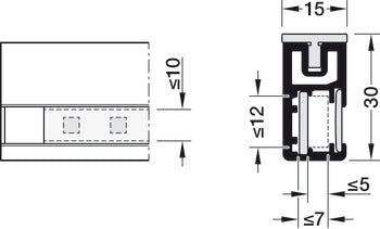 Conero Wardrobe Rail For Led Integration - Kesseböhmer