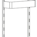 Dimensioned drawing of the Häfele Utensio Plus H2 door rack, showing overall sizes in millimetres (1 of 3)