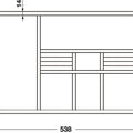 Dimensioned drawing of the Häfele drawer insert with ring holder, showing overall sizes in millimetres