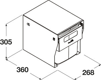 Waste Bin Hideaway Compact Floor Mount Handle-Pull Single 15L HCF115H