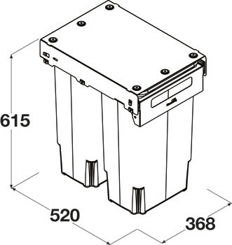 Hideaway Compact Soft-Close Waste Bin dimensions