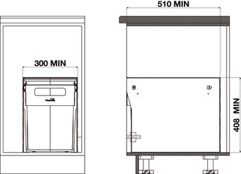 Waste Bin Hideaway Compact Double 2x20L White – HCF220H
