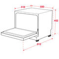 Compact Dishwasher Stainless Steel Door Accessory Brand: Häfele Electrical installation: 10A 3-pin plug Dimensions (H x W x D): 815-865 x 598 x 550 mm45.5kg / 42kg (net/gross) Hafele