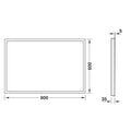 Häfele Rectangle Bathroom Mirror - Demister, illuminated, IP44 Area of Application: Bathroom Features: Colour temperature adjustable, integrated touch sensor on mirror surface, lighting recessed in glass, front light, demister to prevent fogging. Ready-ma