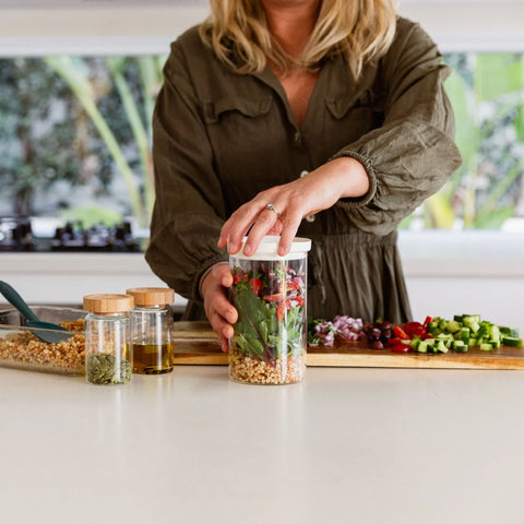 Wategos Round Glass Pantry Jars | Oat Milk