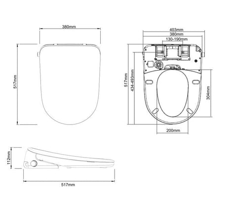 Attica Gaia Spa Standard Electronic Smart Toilet Seat
