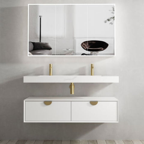 Tiara Wall Hung Vanity and Basin 1200mm White
