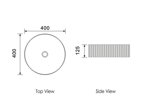 MARLO Matte Black Basin (Round: 400x400x125)