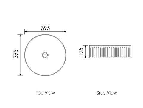 OXFORD Matte White Basin (Round: 395x395x125)