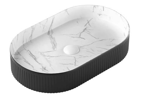Twilight Basin Black and White Carrara (Oval: 580x360x100)