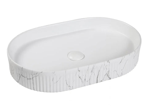 Twilight Basin Matt White Carrara (Oval: 380x360x100)