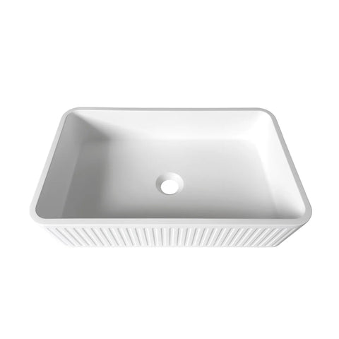 HUDSON Square Concrete White Basin (Rectangle: 520x320x120)