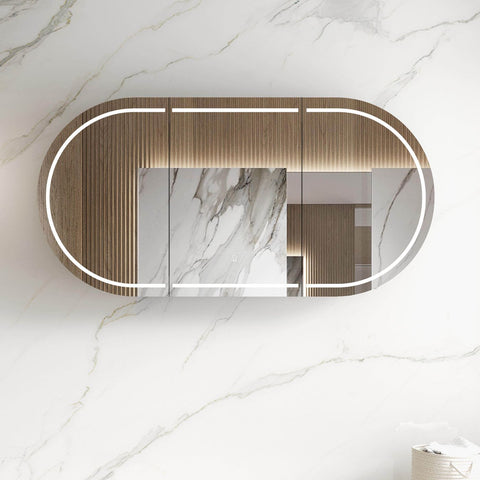 LED COOGEE Shaving Cabinet 1800mm Natural Oak