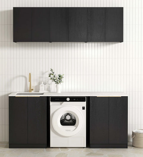 Byron Black Oak Cabinet Laundry Set 1960x600x2100 (Style B)