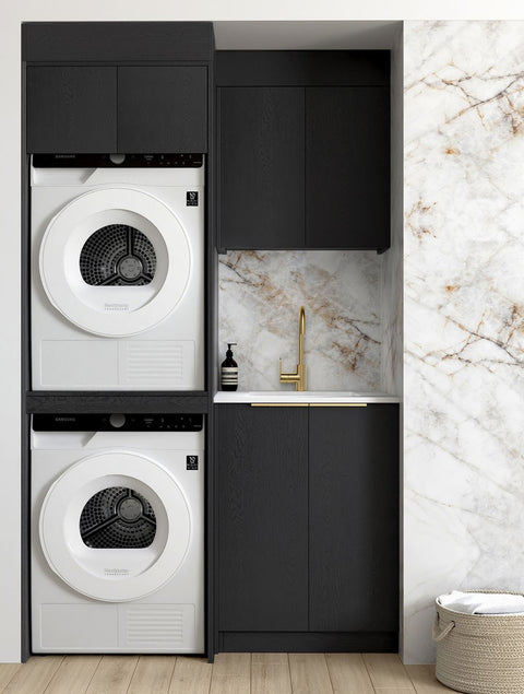 Byron Black Oak Laundry Set 1305x600x2100 (Style C)
