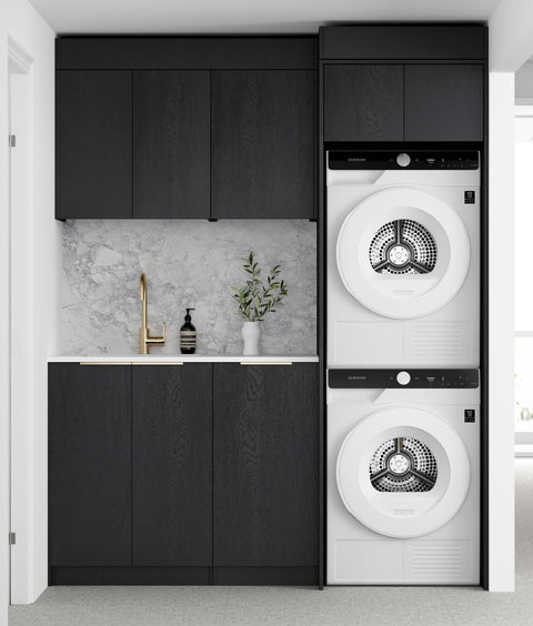 Byron Black Oak Cabinet Laundry Set 1715x600x2100 (Style C)