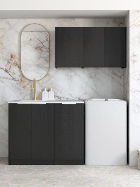 Byron Black Oak Cabinet Laundry Set 1715x600x2100 (Style A)