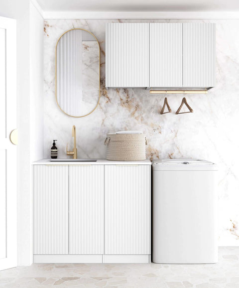 Noosa White Cabinet Laundry Set 1715x600x2100 (Style A)