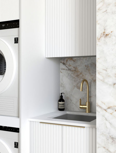Noosa White Cabinet Laundry Set 1305x600x2100 (Style C)