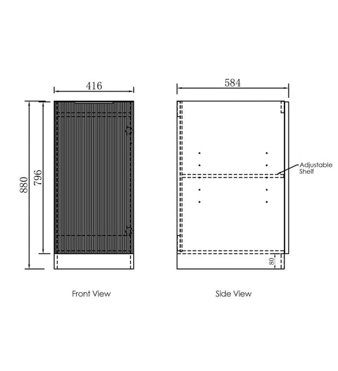 BURLEIGH White Laundry Cabinet with Stone Top 1060x600x900mm