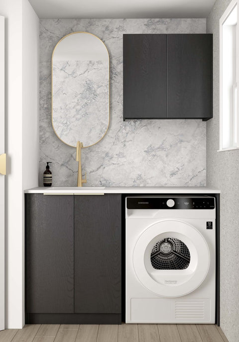 Byron Black Oak Cabinet Laundry Set 1305x600x2100 (Style A)