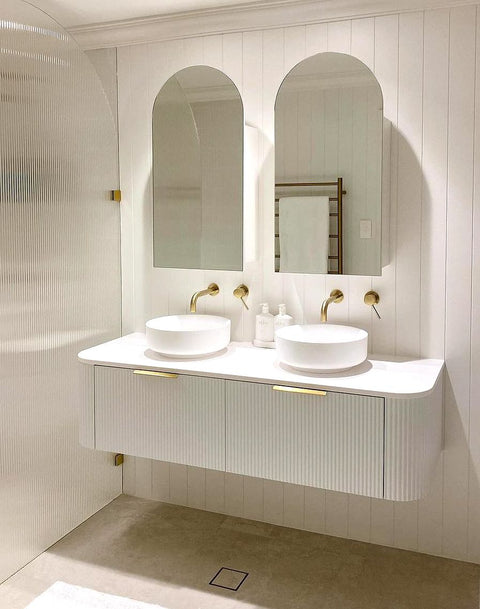 BURLEIGH Wall Hung Curve Vanity Matte White (All Sizes)