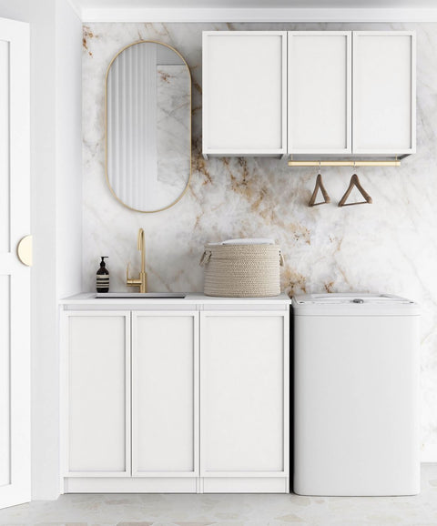 Hampshire White Laundry Cabinet Set 1715x600x2100 (Set A)