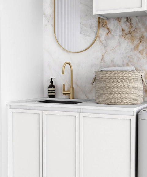Hampshire White Laundry Cabinet Set 1715x600x2100 (Set A)