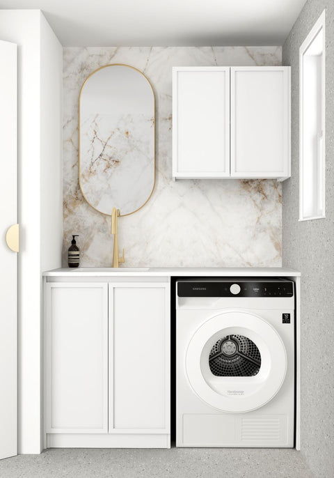 Hampshire White Base Laundry Cabinet Set 1305x600x2100mm (Set A)