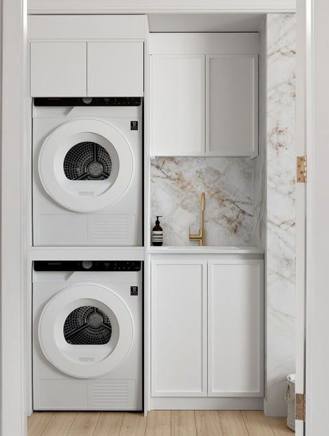 Hampshire White Base Laundry Cabinet Set 1305x600x2100mm (Set C)