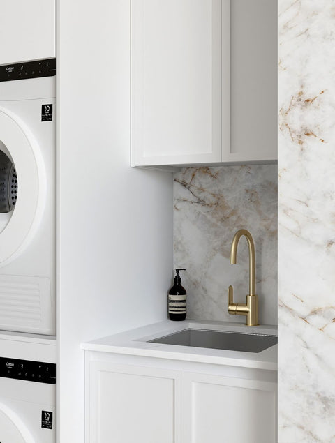 Hampshire White Base Laundry Cabinet Set 1305x600x2100mm (Set C)