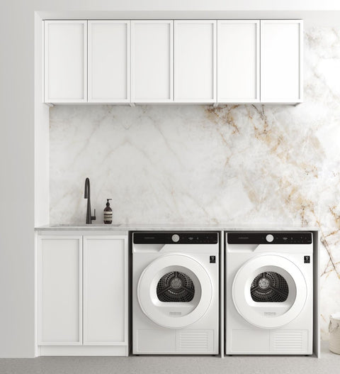 Hampshire White Laundry Cabinet Set 1960x600x2100 (Set A)