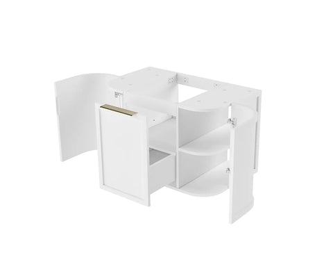 Lancaster Wall Hung Curve Vanity Satin White (All Size)